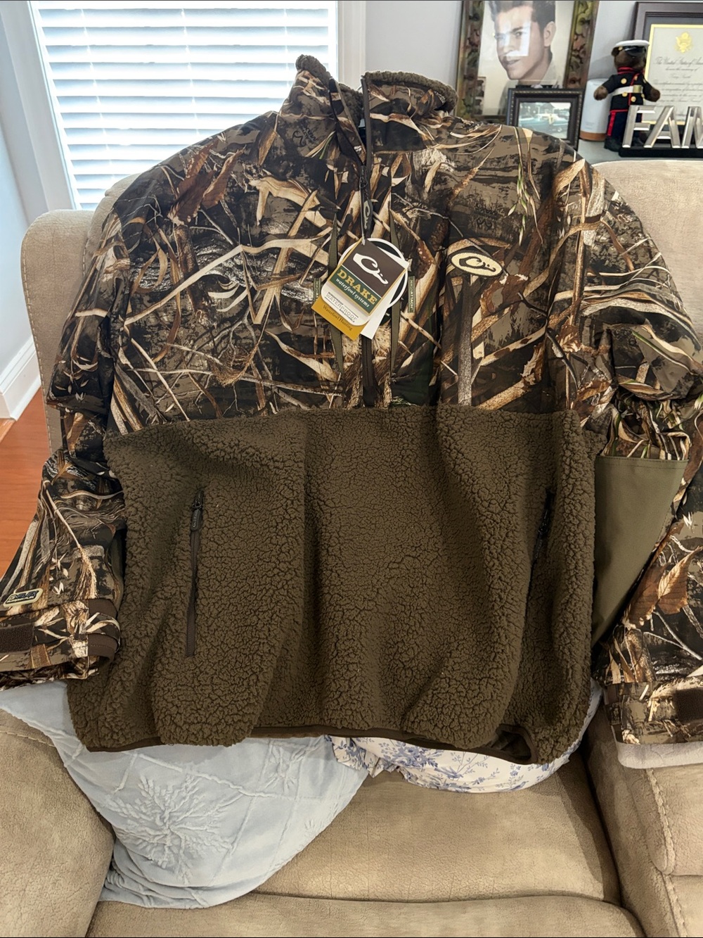 Drake Realtree Camo and Olive Performance Fleece Jacket